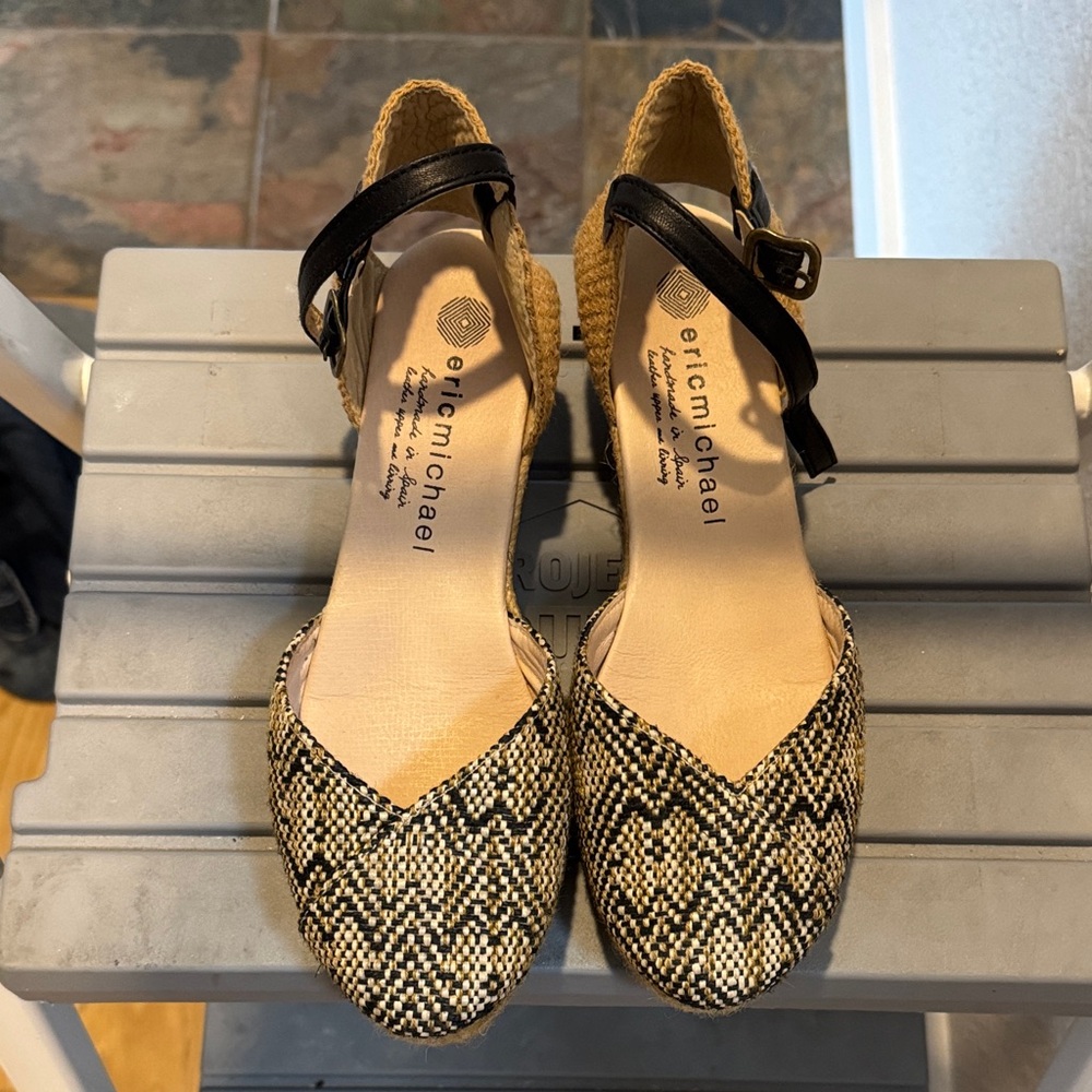 Eric Michael Black and Tan Espadrilles
